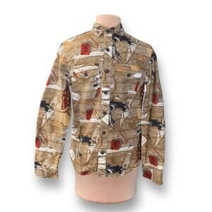 Todd Snyder x L L Bean Cabin Chamois Fishing Print Shirt Jacket Small Heritage